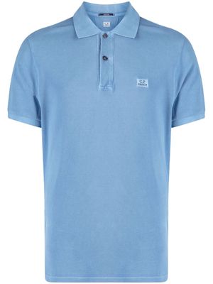C.P. Company logo-patch piqué polo shirt - Blue