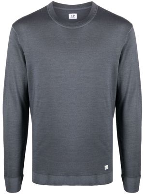 C.P. Company logo-patch ribbed jumper - Grey