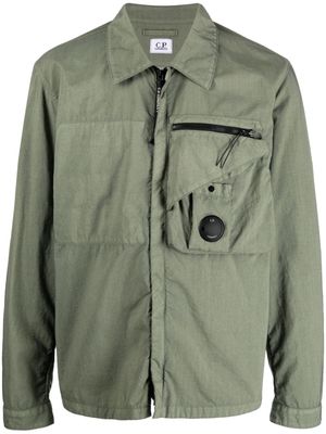 C.P. Company logo patch shirt jacket - Green