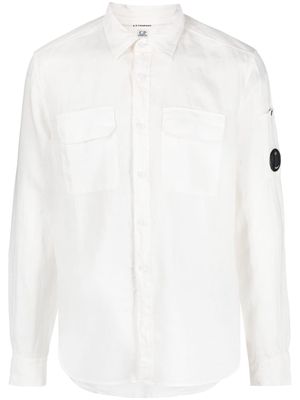 C.P. Company logo-patch shirt - White