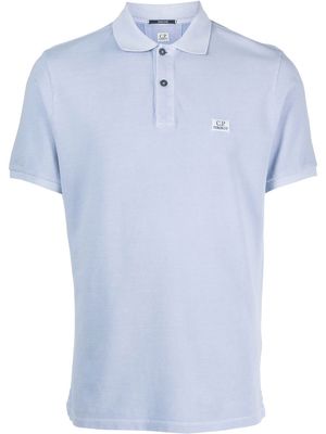 C.P. Company logo-patch short-sleeved polo shirt - Blue