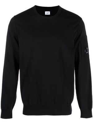 C.P. Company logo-patch sleeve sweatshirt - Black