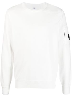 C.P. Company logo-patch sleeve sweatshirt - White