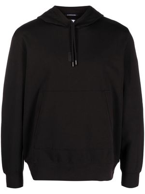 C.P. Company logo-patch stretch-cotton hoodie - Black
