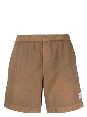C.P. Company logo-patch swim shorts - Brown
