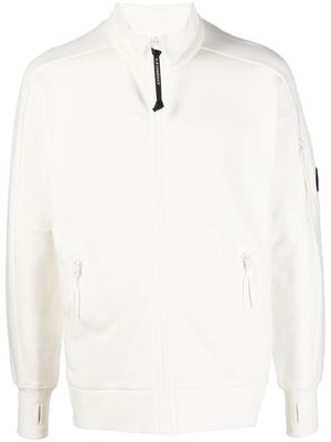 C.P. Company logo-patch zip-front sweater - Neutrals