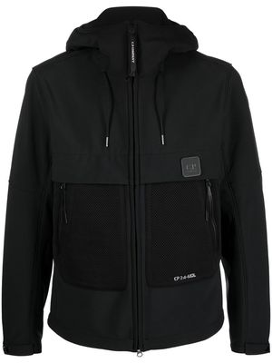 C.P. Company logo-patch zip-up jacket - Black