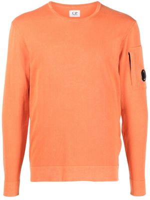 C.P. Company logo-plaque cotton jumper - Orange