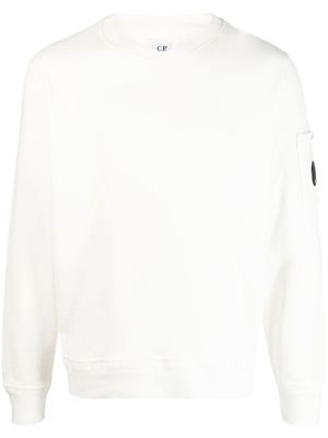 C.P. Company logo-plaque cotton sweatshirt - White