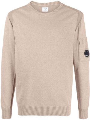 C.P. Company logo-plaque knitted jumper - Neutrals