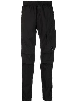 C.P. Company logo plaque tapered trousers - Black
