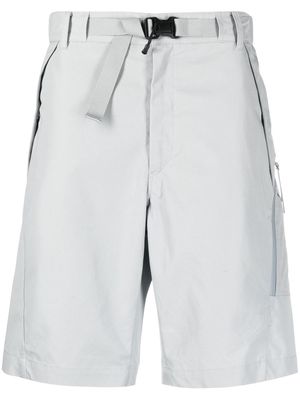 C.P. Company logo-print belted-waist shorts - Grey