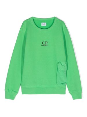 C.P. Company logo-print cotton jumper - Green