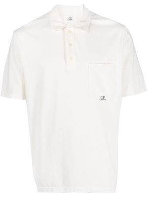 C.P. Company logo-print cotton polo shirt - Neutrals