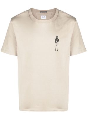 C.P. Company logo-print cotton T-shirt - Brown