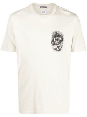C.P. Company logo-print crew-neck T-shirt - Neutrals