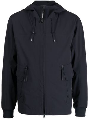 C.P. Company logo-print hooded zip-up jacket - Blue