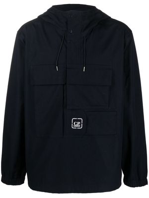 C.P. Company logo-print multi-pocket hooded jacket - Blue