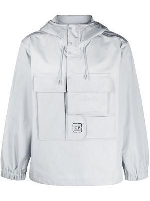 C.P. Company logo-print multi-pocket hooded jacket - Grey