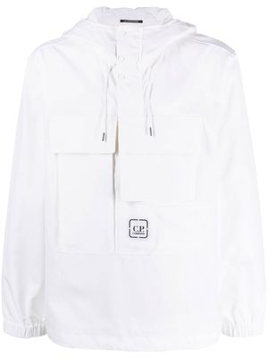 C.P. Company logo-print multi-pocket hooded jacket - White