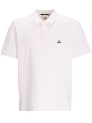 C.P. Company logo-print slim-cut polo shirt - White