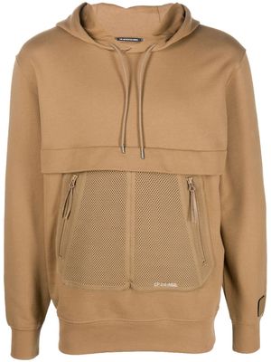 C.P. Company mesh-panel cotton hoodie - Brown
