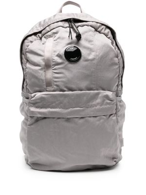 C.P. Company Nylon B logo-patch backpack - Grey