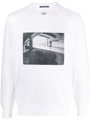 C.P. Company photograph-print cotton sweatshirt - White