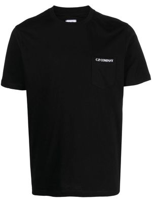 C.P. Company Pre-Owned pre-owned logo-print patch-pocket cotton T-shirt - Black