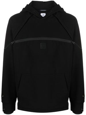 C.P. Company raglan-sleeve stretch-cotton hoodie - Black