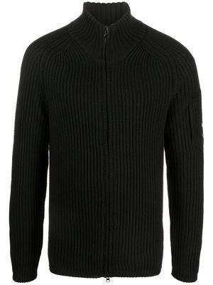 C.P. Company rib-knit zipped cardigan - Black