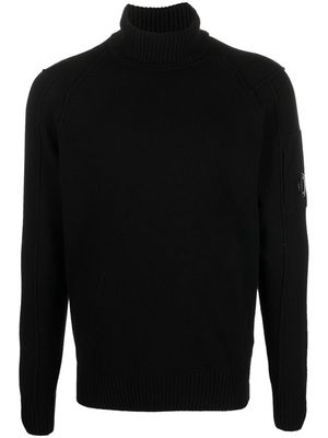 C.P. Company roll neck knitted sweater - Black