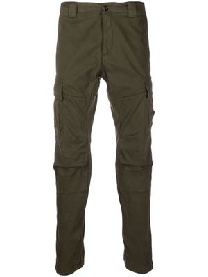 C.P. Company Sateen slim-cut cargo trousers - Green
