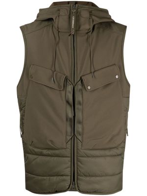C.P. Company Shell-R hooded padded gilet - Green