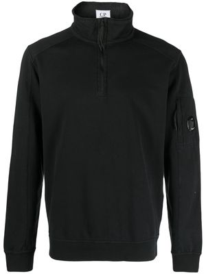 C.P. Company short-zip cotton sweatshirt - Black