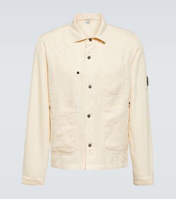 C.P. Company Single-breasted cotton and linen overshirt