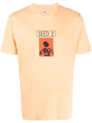 C.P. Company slogan-print cotton T-shirt - Orange