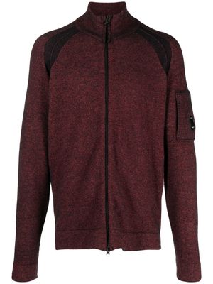 C.P. Company speckled-knit zip-up cardigan - Red