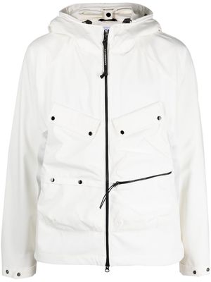 C.P. Company zip-up hooded coat - White