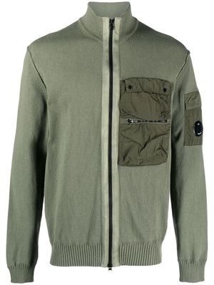 C.P. Company zip-up knitted utility jacket - Green