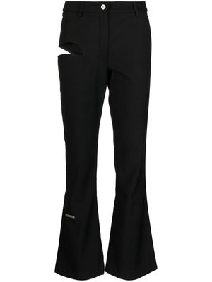 C2h4 cut-out detail bootcut trousers - Black