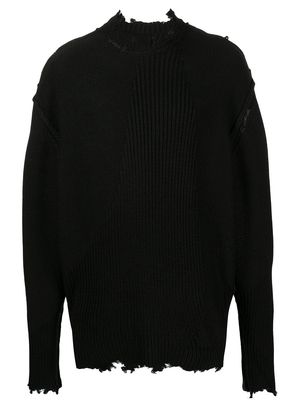 C2h4 distressed embroidered-logo jumper - Black