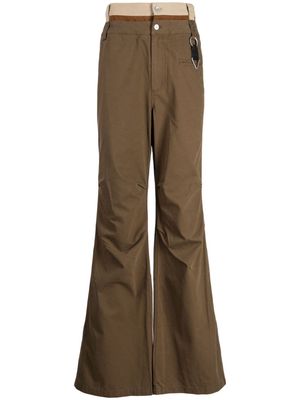 C2h4 double-waist flared trousers - Brown
