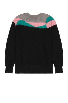 C2H4 Ellipse Paneled Mohair Sweater in Black