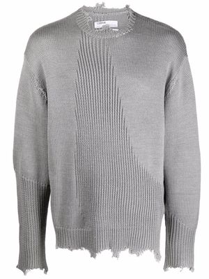 C2h4 Filtered Reality distressed-effect jumper - Grey