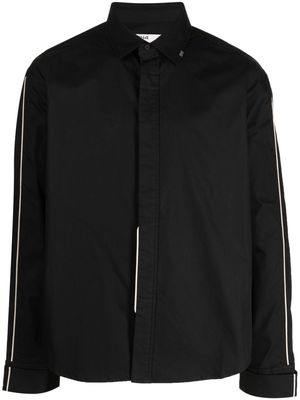 C2h4 piped-trim cotton-blend shirt - Black