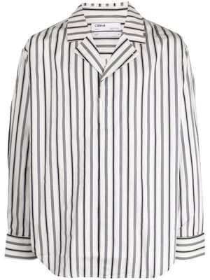 C2h4 striped camp-collar cotton shirt - White