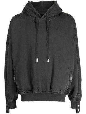 C2h4 Volcano distressed-finish hoodie - Grey