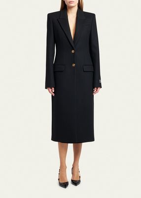 Caban Cape Light-Felted Wool Peacoat