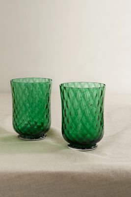 Cabana - Balloton Set Of Two Water Glasses - Green